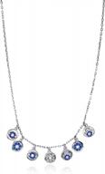 sterling silver rhodium blue spinel & white cubic zirconia evil eye/hamsa necklace - 16"+2" length logo