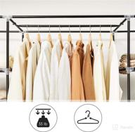 songmics portable closet organizer with shelves and cover - 59-inch 🚪 wardrobe storage solution for hanging clothes, easy assembly, non-woven fabric, gray ulsf03g логотип