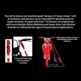 img 1 attached to Progrip Powersports Motorcycle Soft Loop Tie Down Straps Lab Tested (4 Pack) Org