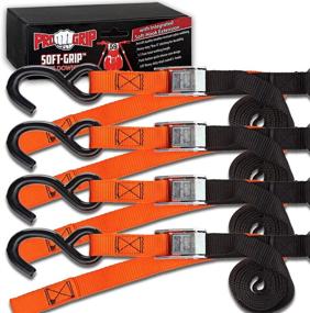 img 4 attached to Progrip Powersports Motorcycle Soft Loop Tie Down Straps Lab Tested (4 Pack) Org