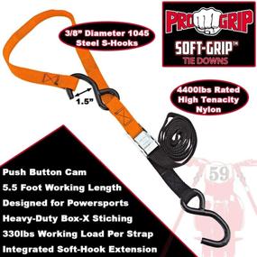 img 3 attached to Progrip Powersports Motorcycle Soft Loop Tie Down Straps Lab Tested (4 Pack) Org