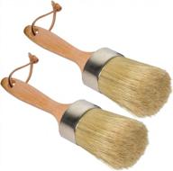 transform your furniture with 2-in-1 chalk paint & wax brush set - perfect for diy projects! logo