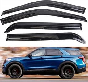 img 4 attached to MUCO MCD Window Visor Side Wint Deflector For 2011-2019 Explorer-Tape On Dark Tinted Acrylic Sun Rain Guards