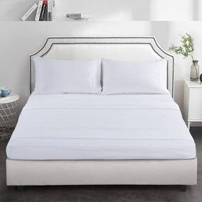 img 3 attached to Sleep In Comfort With TEKAMON Premium 1800TC Bed Sheet Set - Soft, Breathable, And Wrinkle-Free Microfiber Polyester Sheets With 10-16" Extra Deep Pockets In Twin Size And White Color