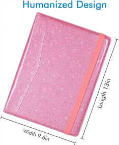 img 3 attached to ACdream Glitter Pink A4 Size Padfolio/Resume Portfolio Folder - 10.1 Inch Business Document Organizer, Notebook Ipad Case Planner For Men & Women
