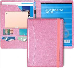 img 4 attached to ACdream Glitter Pink A4 Size Padfolio/Resume Portfolio Folder - 10.1 Inch Business Document Organizer, Notebook Ipad Case Planner For Men & Women