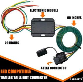 img 4 attached to 🚗 CARROFIX LED Taillight Converter with Extended Leads and 4-Wire Flat Vehicle End Connector