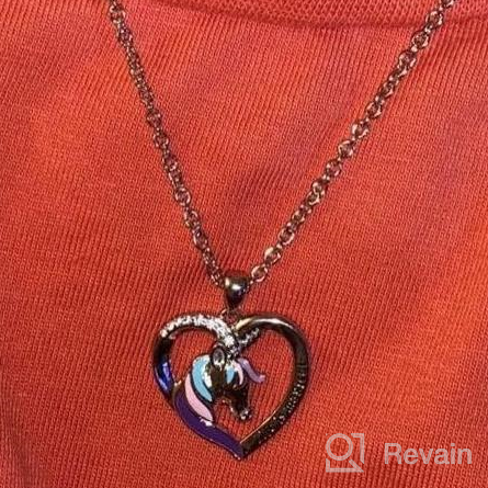 img 1 attached to 🦄 Magical Unicorn Necklace for Little Girls - Heart Pendant Unicorn Jewelry, Ideal Birthday and Christmas Gifts for Girls, Granddaughter, and Daughter review by Tsuyoshi Tendencies