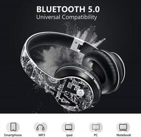 img 3 attached to Беспроводные наушники Hi-Fi Stereo Over Ear с Bluetooth V5.0, амортизационными эффектами памяти и встроенным микрофоном - OUTAD