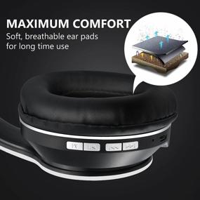 img 1 attached to Hi-Fi Stereo Wireless Over Ear Headphones With Bluetooth V5.0, Memory Foam Earpads & Built-In Mic - OUTAD