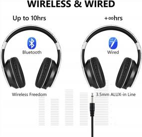 img 2 attached to Беспроводные наушники Hi-Fi Stereo Over Ear с Bluetooth V5.0, амортизационными эффектами памяти и встроенным микрофоном - OUTAD