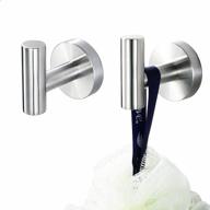 organize your bathroom with wall mounted towel hooks - brushed stainless steel, set of 2 logo
