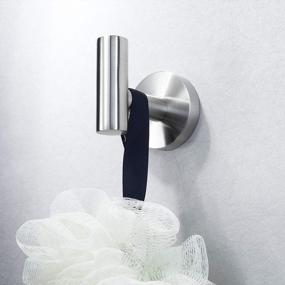 img 3 attached to Организуйте свою ванную комнату с помощью настенных крючков для полотенец — матовая нержавеющая сталь, набор из 2 шт.