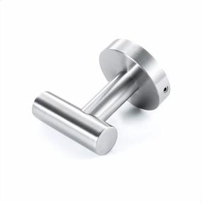 img 1 attached to Organize Your Bathroom With Wall Mounted Towel Hooks - Brushed Stainless Steel, Set Of 2