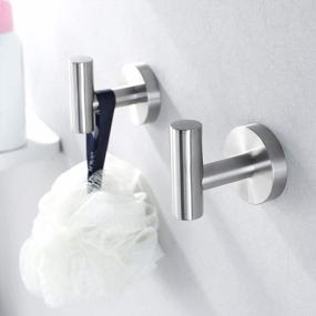img 2 attached to Организуйте свою ванную комнату с помощью настенных крючков для полотенец — матовая нержавеющая сталь, набор из 2 шт.