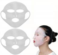 упаковка из 2 силиконовых увлажняющих масок angzhili для тканевых масок - многоразовая крышка для лица с крючком для замедления испарения эссенции для улучшенного ухода за лицом (белый) логотип
