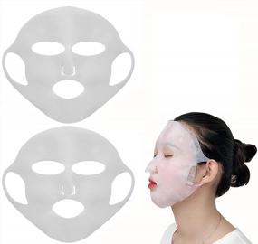 img 4 attached to Pack Of 2 Angzhili Silicone Moisturizing Mask Covers For Sheet Masks - Reusable Facial Cover With Hook To Slow Down Essence Evaporation For Enhanced Face Care (White)