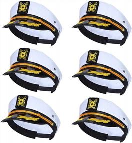 img 4 attached to Белая шляпа капитана гребли для женщин и мужчин, идеальное украшение для вечеринки - матросская шляпа Dodowin