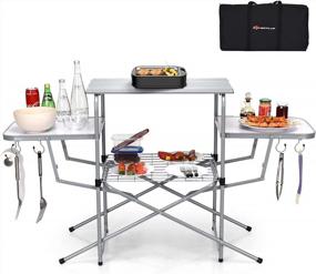 img 4 attached to Portable And Versatile Goplus Folding Grill Table For Outdoor Cooking And Entertaining