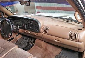 img 1 attached to DashSkin USA Molded Dash Cover Compatible With 98-01 Dodge Ram In Camel - Made In America