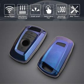 img 2 attached to TANGSEN Smart Key Fob Case For BMW 1 3 4 5 6 7 Series GT3 GT5 M5 M6 X3 X4 3 4 Button Keyless Entry Remote Personalized Protective Cover Plastic Blue To Purple Optically Variable Coated Black Silicone