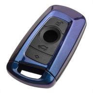 tangsen smart key fob case for bmw 1 3 4 5 6 7 series gt3 gt5 m5 m6 x3 x4 3 4 button keyless entry remote personalized protective cover plastic blue to purple optically variable coated black silicone logo