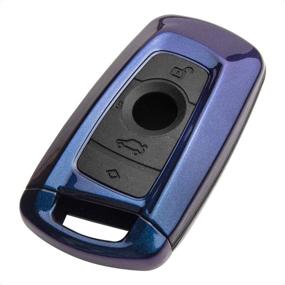 img 4 attached to TANGSEN Smart Key Fob Case For BMW 1 3 4 5 6 7 Series GT3 GT5 M5 M6 X3 X4 3 4 Button Keyless Entry Remote Personalized Protective Cover Plastic Blue To Purple Optically Variable Coated Black Silicone