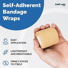 img 3 attached to 12-Pack Brown Non-Woven Self Adhesive Bandage Wrap - 2 Inches by 5 Yards All Sports Athletic Tape - Breathable Tape for Wrists, Knee, and Ankle