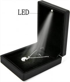 img 2 attached to LED Light Jewelry Case Organizer - ISuperb® Pendant Box Black Gift Box