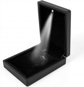 img 4 attached to LED Light Jewelry Case Organizer - ISuperb® Pendant Box Black Gift Box