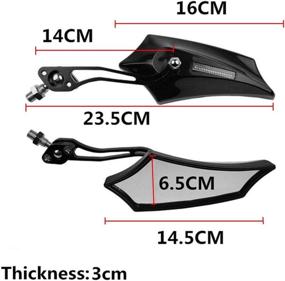 img 3 attached to 🛵 ESUPPORT Universal Black Motorcycle Rearview Side Mirror 8mm/10mm for Scooter ATV Bike