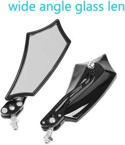 img 1 attached to 🛵 ESUPPORT Universal Black Motorcycle Rearview Side Mirror 8mm/10mm for Scooter ATV Bike