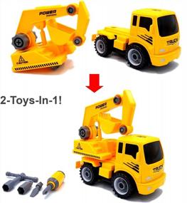 img 2 attached to Friction Powered, Award-Winning MUKIKIM Construct A Truck - Excavator: Encourages Creativity By Taking Apart And Putting Back Together - 2 Toys In 1!