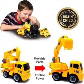 img 1 attached to Friction Powered, Award-Winning MUKIKIM Construct A Truck - Excavator: Encourages Creativity By Taking Apart And Putting Back Together - 2 Toys In 1!
