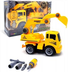 img 4 attached to Friction Powered, Award-Winning MUKIKIM Construct A Truck - Excavator: Encourages Creativity By Taking Apart And Putting Back Together - 2 Toys In 1!