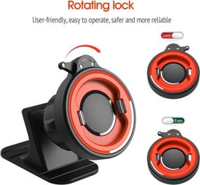 img 3 attached to 📱 360° Rotatable Dashboard Car Phone Mount - Ultra-Lock Quick Mount with Strong VHB Adhesive for iPhone, Google, Huawei, GPS, Mini Tablet & More - Non-Magnetic Universal Cell Phone Holder