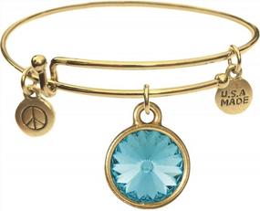 img 3 attached to Gold-Tone Bangle Bracelet With December Birthstone Charm By NewCharms (JT301)