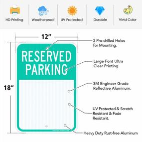 img 3 attached to 18X12 Inch Reserved Parking Sign - Faittoo Engineer Grade Reflective Aluminum With UV Protection For Indoor/Outdoor Use, Easy Install And Read, Weather/Fade Resistant