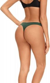 img 2 attached to Pack Of 5/8 Solid Color Low Waist Thong Tangas For Women - Seasment Seamless Underwear