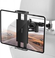 tryone car headrest tablet mount holder: stretchable stand for ipad air mini/cell phone/galaxy tab/kindle fire hd/switch lite 4.7-10.5" devices logo