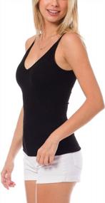 img 2 attached to Women'S Solid Sleeveless Rib Knit Scoop Neck Button Up Stretch Crop Tank Top By MixMatchy