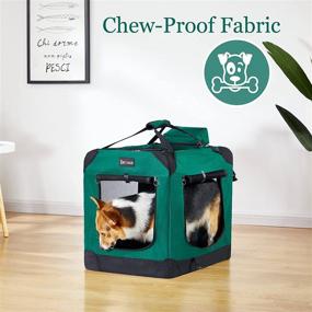 img 3 attached to 🐶 Dehoua 3-Door Folding Soft Dog Crate with Straps and Mat - Ideal for Indoor and Outdoor Use - Convenient Pet Carrier