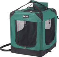 🐶 dehoua 3-door folding soft dog crate with straps and mat - ideal for indoor and outdoor use - convenient pet carrier логотип