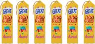 recognize great artists with beistle's award ribbons - 6 pack, multicolored, 2 by 8-inch logo