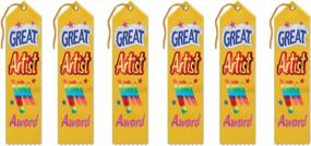 img 1 attached to Recognize Great Artists With Beistle'S Award Ribbons - 6 Pack, Multicolored, 2 By 8-Inch