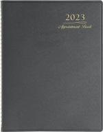2023 appointment book/planner - weekly planner, jan 2023-dec 2023, 8.26"x10.7", daily/hourly 15 minute intervals, wirebound with tabs - grey logo
