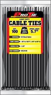 🔗 uv black nylon standard cable tie - pro tie b5ld100, 5.7-inch light duty, pack of 100 logo