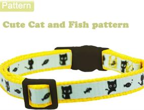 img 1 attached to 🐱 Barleygoo 2-Pack Glow-in-The-Dark Cat Collar with Bell - Breakaway Safety Collars for Cats and Puppies - Includes Pendant