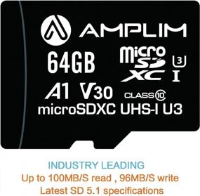 img 3 attached to Amplim Micro SD Card 64GB, 2 Pack Extreme High Speed MicroSD Memory Plus Adapter, MicroSDXC U3 Class 10 V30 UHS-I Nintendo-Switch, Go Pro Hero, Surface, Phone Galaxy, Camera Security Cam, Tablet, PC
