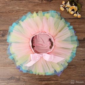 img 1 attached to 👶 Adorable Toddler Tutu Skirt Headband Set with Ruffle Tulle Diaper Covers - Sizes 6-24 Months